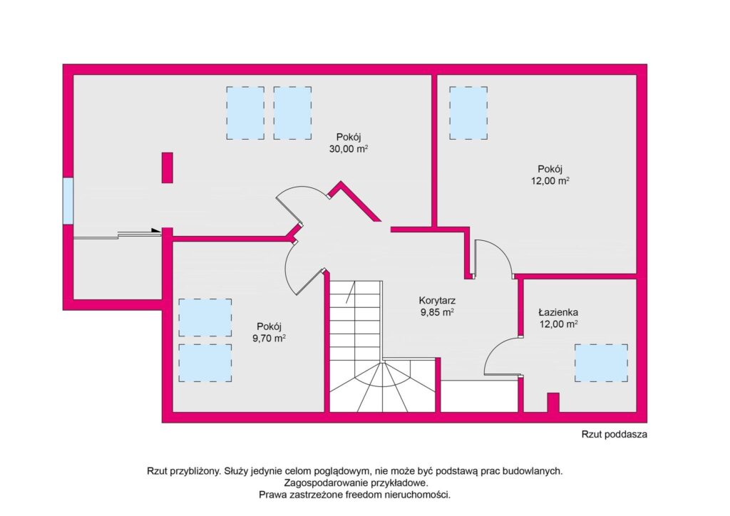 Dwupoziomowe mieszkanie 135 m2, 4728 zł/m2 Wołomin - rzut 2